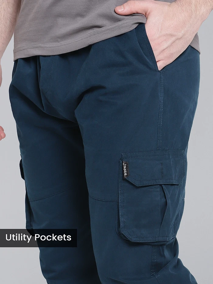 Dark Space Blue Heavy Gauge Cargo Joggers